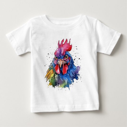 Country Rooster Chicken Waterverf Stijl (Voorkant)