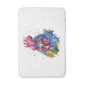 Country Rooster Chicken Waterverf Stijl Badmat (Voorkant Verticaal)