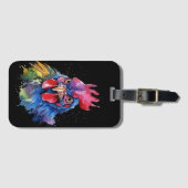 Country Rooster Chicken Waterverf Stijl Bagagelabel (Voorkant (horizontaal))