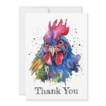Country Rooster Chicken Waterverf Stijl