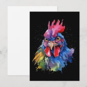Country Rooster Chicken Waterverf Stijl Bedankkaart (Voorkant / Achterkant)