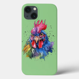 Country Rooster Chicken Waterverf Stijl Case-Mate iPhone Case