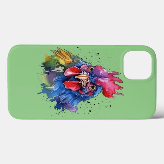 Country Rooster Chicken Waterverf Stijl Case-Mate iPhone Case (Achterkant (horizontaal))