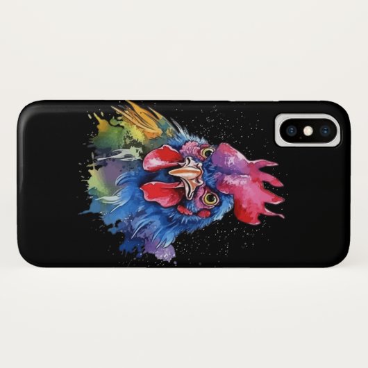 Country Rooster Chicken Waterverf Stijl Case-Mate iPhone Case (Achterkant (horizontaal))