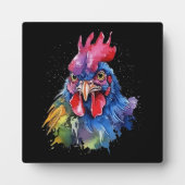 Country Rooster Chicken Waterverf Stijl Fotoplaat (Voorkant)
