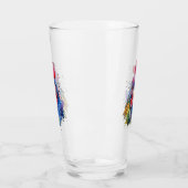 Country Rooster Chicken Waterverf Stijl Glas (Links)