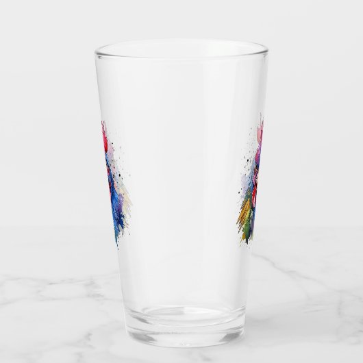 Country Rooster Chicken Waterverf Stijl Glas (Rechts)