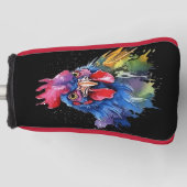 Country Rooster Chicken Waterverf Stijl Golfheadcover (Voorkant)