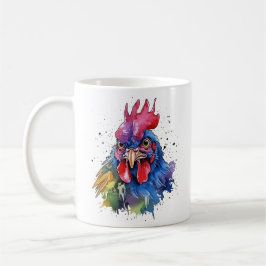 Country Rooster Chicken Waterverf Stijl Koffiemok