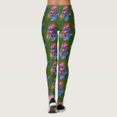 Country Rooster Chicken Waterverf Stijl Leggings (Achterkant)