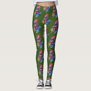 Country Rooster Chicken Waterverf Stijl Leggings