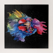Country Rooster Chicken Waterverf Stijl Legpuzzel (Horizontaal)