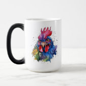 Country Rooster Chicken Waterverf Stijl Magische Mok (Links)