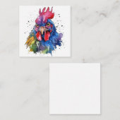 Country Rooster Chicken Waterverf Stijl Notitiekaartje (Voorkant / Achterkant)