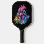 Country Rooster Chicken Waterverf Stijl Pickleball Paddle (Achterkant)
