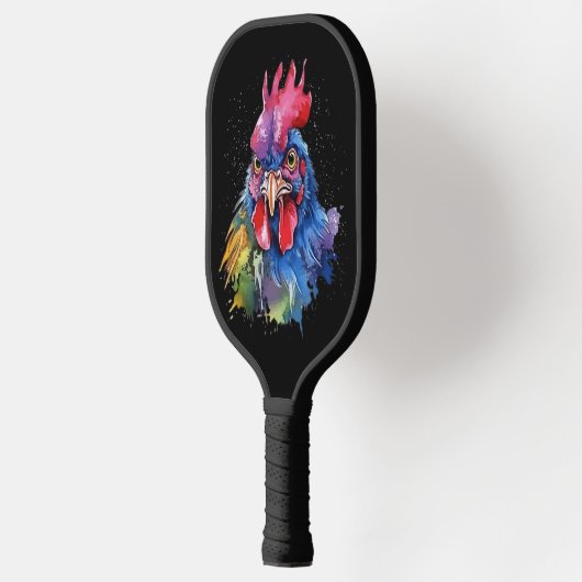 Country Rooster Chicken Waterverf Stijl Pickleball Paddle (Links)