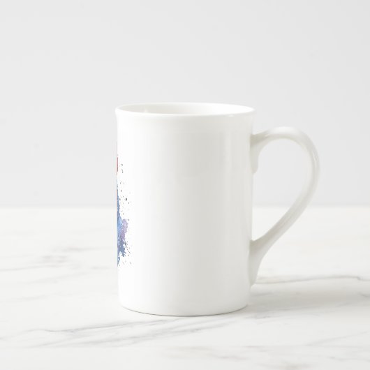 Country Rooster Chicken Waterverf Stijl Porselein Kop (Rechts)