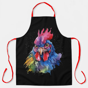 Country Rooster Chicken Waterverf Stijl Schort