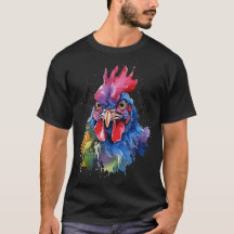 Country Rooster Chicken Waterverf Stijl
