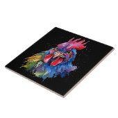 Country Rooster Chicken Waterverf Stijl Tegeltje (Zijkant)