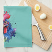 Country Rooster Chicken Waterverf Stijl Theedoek (Quarter Fold)