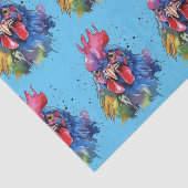Country Rooster Chicken Waterverf Stijl Tissuepapier (Detail)