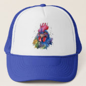 Country Rooster Chicken Waterverf Stijl Trucker Pet (Voorkant)