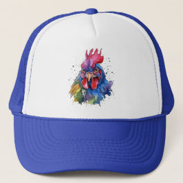 Country Rooster Chicken Waterverf Stijl Trucker Pet