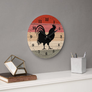 Country rooster decor Large Clock Grote Klok
