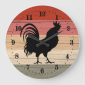 Country rooster decor Large Clock Grote Klok (Voorkant)