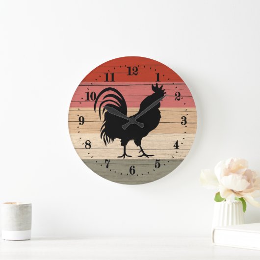 Country rooster decor Large Clock Grote Klok (Huis)
