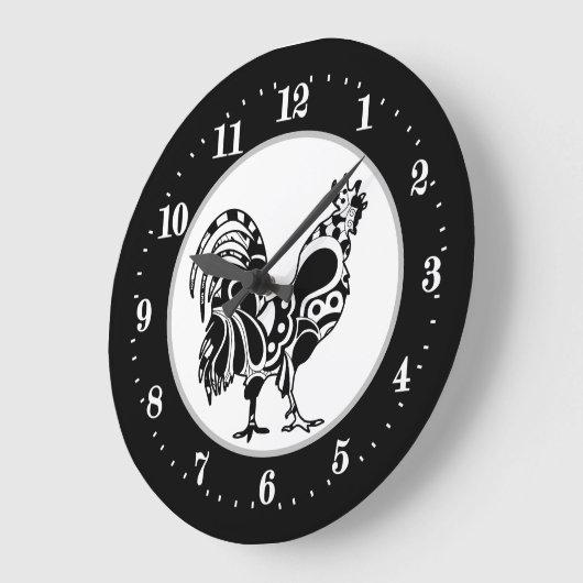 Country rooster decor Large Clock Grote Klok (Hoek)