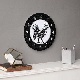 Country rooster decor Large Clock Grote Klok