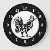 Country rooster decor Large Clock Grote Klok (Voorkant)