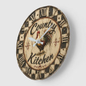Country Rooster Rustic Farmhouse Kitchen Grote Klok (Hoek)