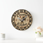 Country Rooster Rustic Farmhouse Kitchen Grote Klok (Huis)