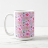 Country Roze & Wit Daisy Patroon Schilderen Koffiemok (Links)