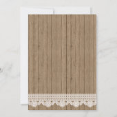 Country Rustic Baby shower Invitation Kaart (Achterkant)