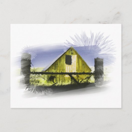 ** Country Rustic Barn Amerikaanse vlag AR19 Briefkaart (Voorkant)