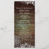 Country Rustic Barnwood Lace Wedding Programma Programmakaart (Voorkant)