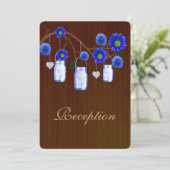 Country Rustic Blauw Metson Reciprobokaart Kaart (Staand voorkant)