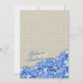 Country Rustic Blue Hydrangea Kaart (Achterkant)