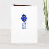 Country Rustic Blue Mason Jars Programma Kaart (Achterkant)