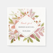 Country Rustic Blush Green Wildflowers Waterverf Servet (Voorkant)