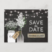Country Rustic Chalkboard Wood Save the Date Aankondigingskaart (Voorkant)