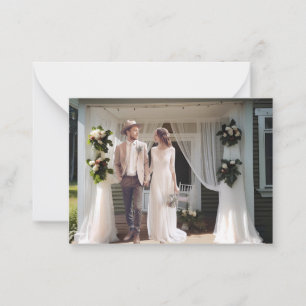 Country Rustic Cottage Weddenschap Foto Hartelijk Notitiekaartje