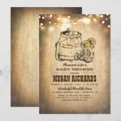 Country Rustic Cowboy Boots Baby shower Kaart (Voorkant / Achterkant)