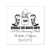 Country Rustic Cowboy laarzen Mason Jar Zelfinktende Stempel (Design)