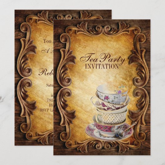 Country Rustic Cupcake vrijgezellenfeest Tea Party Kaart (Voorkant / Achterkant)