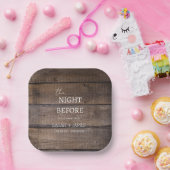 Country Rustic eiken schuur de nacht voor bruiloft Papieren Bordje (Feest)